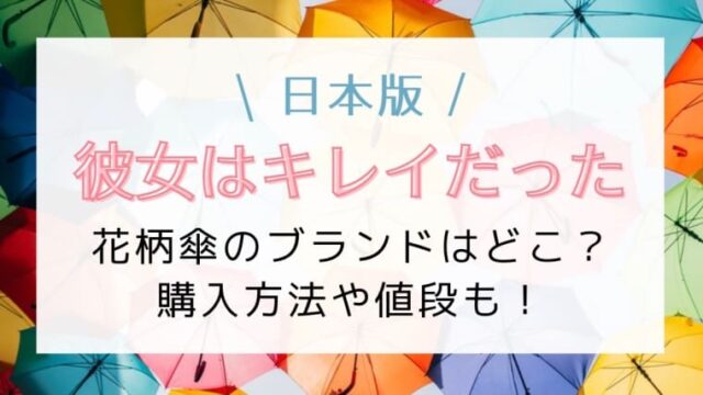 かのきれで宗介が愛に贈った傘はどこのブランド 購入方法や値段を調べてみた はれはれchannel