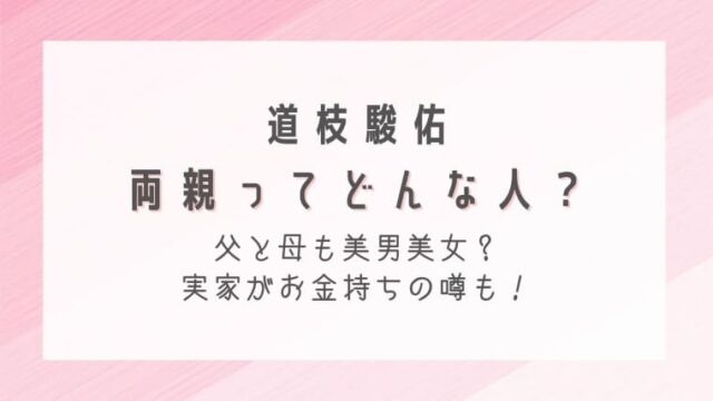 道枝駿佑の両親の年齢は 父と母も美男美女で実家が金持ち 母子家庭という噂は本当 はれはれchannel